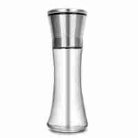 Rasnita Manuala pentru boabe, Flippy, Rasnita pentru Piper Sare Cafea, din Sticla cu Otel inoxidabil, 19.2 x 6.4 cm, volum 200 ml, Transparenta cu Capac din Inox