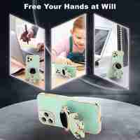 Husa de Protectie TPU 2in1, Flippy, pentru Apple iPhone 14 Pro, Astronaut cu Suport, Antisoc, Rezistenta la Impact, Protectie Camera, Verde