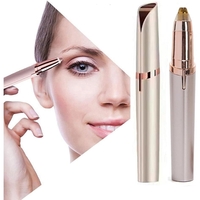 Trimmer Facial, Flippy, pentru Sprancene, Incarcare USB, 1.5 x 13 cm, din ABS, Sampanie
