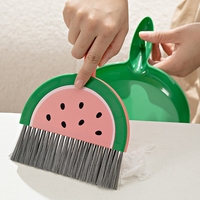 Set Mini Matura si Faras, Flippy, LITTLE CLEANER, Uz Casnic, pentru Birou, Bucatarie, Casa, Model Pepene Verde, 23 x 18 cm Roz-Verde