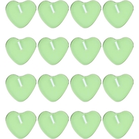 Set 9 Lumanari in Forma de Inima, Flippy, pentru Ziua Indragostitilor, Aroma de Mar, Ardere 3.5 h, din Parafina, 4 x 2 cm, Verde