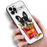 Husa de Protectie, Flippy, Husa de Protectie pentru iPhone 15 Pro Max, din TPU, Imprimeu Bulldog SOME, Alb
