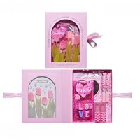 Set de Machiaj, KEVIN & COCO, 22 Culori, Model Lalele, 2 Palete de Farduri, 2 Lip Gloss-uri, 2 Lip Stick-uri, 1 Oglinda Inimioara, 15.7 x 21 x 4 cm, Multicolor