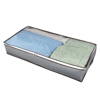 Husa de Depozitare, Flippy, Intrebuintare Multipla, Pliabila, cu Fermoar Bidirectional si Fereastra Deasupra Transparenta, Manere Laterale, Lavabila, 100x50x15 cm, Gri