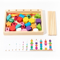 Jucarie Montessori de Sortat, Flippy, din Lemn, Forme Geometrice,+3 Ani, 25 de Piese, 21.5 x 16 x 3 cm, Multicolor