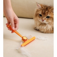 Perie de Indepartare a Scamelor, Flippy, pentru Haine si Par de Animale, cu Doua Fete, Manual, Multifunctional, 12x14.5 cm, Accesoriu pentru Casa, Portocaliu