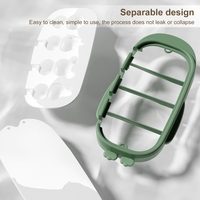 Forma pentru inghetata Flippy, 4 compartimente, forme cu animalute, materialsilicon si ABS, 21 x 12.8 x 3cm, verde