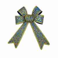 Funda pentru brad, Albastra, model spiralat, cu margini aurii, 15 x 23 cm, PVC, Flippy