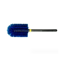 Set 3 Piese pentru Cosmetica Auto, Flippy, din Plastic si Otel, Maner Ergonomic, Perie Butuc, Anvelope, Detalii, Albastru