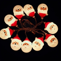 Set 10 Ornamente pentru Instalatie, Flippy, Atasare la Instalatia de Craciun, Design Festiv, Protectie Becuri Instalatie, Rezistente la Zapada, Interior/ Exterior, Model Mos Craciun