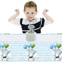 Fata de Masa, Flippy, din Plastic, Imprimeu Elefanti, 180 x 108 cm, Albastru
