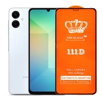 Folie Securizata pentru Samsung Galaxy A06, Flippy, Sticla de Protectie Compatibila cu Samsung Galaxy A06, Full Cover Series 111D, 10H GLASS, Margini Negre, Transparent