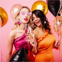 Ochelari Decorativi, Flippy, Model Birthday Queen, cu Perle si Pietre, pentru Aniversari, din PC, 15.3 x 5.7 x 14.5 cm, Roz