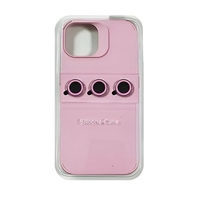 Husa Apple iPhone 13, Flippy, din Silicon Lichid, Interior din Microfibra, Lentile Fosforescente de Protectie Camera, Anti Amprenta, Rezistenta la Socuri, Roz
