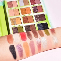 Set de Machiaj Kevin&Coco, 38 culori, Fard Ochi, Iluminatoare si Contouring, Husa Pufoasa, Model Broscuta, 17.3x12.5x5 cm, Multicolor