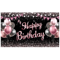 Banner Tip Fundal pentru Poze, Flippy, din Panza, 185 x 110 cm, Sfoara 6 m, Prindere in 4 Colturi, Negru/Roz