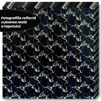 Set 10 Placi Tapet 3D, Flippy, 70 x 70 cm, Grosime 3 mm, din Rasina, Tip Placi de Lemn, Suprafata Acoperita 4.9 mp, Negru