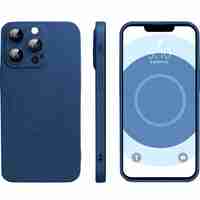 Husa protectie Flippy compatibila cu iPhone 14, Liquid MagSafe, ring-shaped, magnetica, Albastru