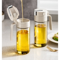 Dispenser pentru Ulei, Flippy, Deschidere si Inchidere Automata a Rezervorul, cu Inductie Gravitationala, 550 ml, 12x7.6x20.5 cm, Alb