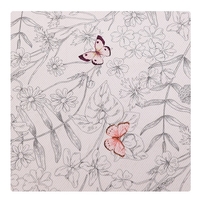 Cutie Depozitare, Flippy, 66L, din Material Textil, 50 x 40 x 33 cm, pentru Haine si Lenjerii, Model Fluturasi, Bej