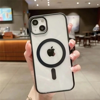 Husa MagSafe pentru Apple iPhone 11, Full Cover, Frosted Acrylic Color Big Hole, Magnetica, Incarcare Wireless, Flippy, Negru