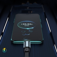 Cablu Retractabil 3in 1 pentru Telefon, Flippy, Cablu de incarcare rapida 100W, stil Mecha, potrivit pentru Auto, Universal 1.2M, Negru