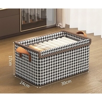 Cutie Depozitare, Flippy, Capac Transparent, Model In Carouri, Model Mic, Maro