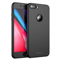 Husa Apple iPhone 8 Plus IPAKY Full Cover 360 Negru + Folie Cadou