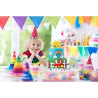 Set 6 Coifuri, Flippy, Petrecere Copii, din Carton, 20 x 13.5 cm, Model 2 Happy Birthday, Multicolor