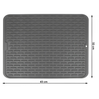 Covoras din Silicon pentru Scurgere Vase, Flippy, Uz Casnic, Rezistent la Temperaturi Ridicate, Izolator, 43x32.5 cm, Negru