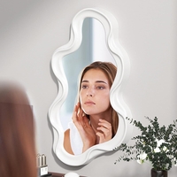 Oglinda de Perete, Flippy, Decorativa, pentru Baie, Dormitor, Sufragerie, Model Minimalist in Forma de Nor, 41x26 cm, Alb