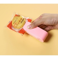 Mini Aparat de Sigilat Pungi cu Baterii, Flippy, Etansare prin Caldura, Spate Magnetic, Portabil, 9.7x3 cm, Roz
