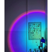 Lampa de veghe cu proiectie Multicolor RGB cu telecomanda, Flippy, lumina ambientala pentru atmosfera romantica, iepuras, Roz