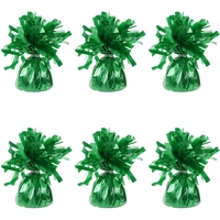 Greutate pentru Baloane cu Heliu, Flippy, din Folie cu Franjuri, 170g, 13 x 5 x 3 cm, Verde
