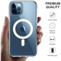 Husa protectie Flippy pentru iPhone 14 Pro Mag Safe, 2 in 1 incarcare si magnet, Silicone, Transparenta