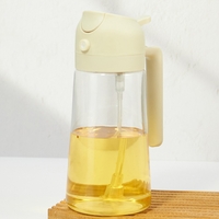 Recipient Ulei 2 in 1, Flippy, Functie Spray & Turnare, din Sticla, Fara Scurgere, 18.5 x 7.7 cm, 470 ml, Alb