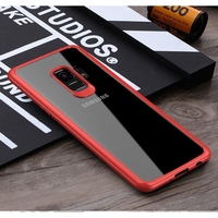 Husa Samsung Galaxy S9 Tpu Transparent cu margini colorate rosu