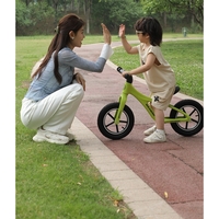 Bicicleta pentru Copii, Flippy, Fara Pedale, Pentru 2-6 Ani, 2 Roti Silentioase, Sa Reglabila 43 - 58 cm, din Plastic si Fibra de Sticla, 88 x 56 x 43 cm, Verde