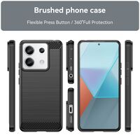 Husa de Protectie pentru Xiaomi Redmi Note 13 5G, Flippy, Protectie 360, din TPU cu element de Carbon, Anti Alunecare, 1.8 mm, Negru