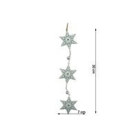 Ornament de brad trei fulgi de nea, Flippy, alb, metal, 30 cm