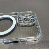Husa protectie Flippy pentru iPhone 14 Pro Max Mag Safe, 2 in 1 incarcare si magnet, Silicon si Acril, Transparenta