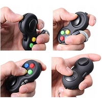 Jucarie Interactiva, Flippy, Model Fidget Pad, Antistres, +3 Ani, Functii Multiple, 5.5 x 3.5 x 11 cm, Negru