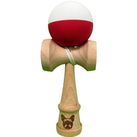 Kendama X Originala, Flippy, 18 cm, Profesionala, +9 Ani, din Lemn, Model 2 Culori, Alb/Rosu