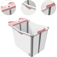 Cada Pliabila pentru Baie, Flippy, din PP+TPE, pentru Copii +6 Luni, Model Ursulet, Scaun de Interior, Detasabil, 82 x 50 x 54 cm, Roz
