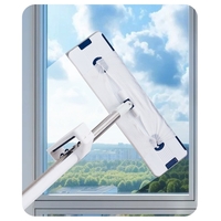 Mop Plat, Flippy, cu Galeata Pliabila, 2 Rezerve din Microfibra, 127 cm Tija Telescopica, Utilizare Umeda/Uscata, Recipient Lichid, Gri