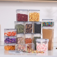 Cutii de depozitare alimente, Flippy, Set din 15 Cutii pentru Condimente, Cereale, Cutii pentru Bucatarie, din Plastic PP, Cutii Alimentare, Diferite Dimensiuni, Transparente