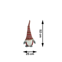 Ornament de Craciun spiridus, Flippy, rosu/gri, textil, 52 cm