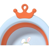 Cada Pliabila pentru Baie pentru Copii, Flippy, Cadita pentru Bebelusi, Model Rotund cu Iepuras, Blue, 30x31x3.5 cm, 3.3 L