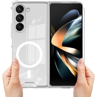 Husa de protectie Flippy compatibila cu Samsung Z Fold 5, MagSafe Blister, gaura mare camera, transparenta