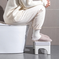 Scaunel WC, Flippy, Tratament Impotriva Hemoroizilor si Constipatiei, Scaun Inaltator WC Copii, Suport Picioare WC, Taburet Inaltator Pozitia Corecta Ghemuit Pe WC, Plastic Rezistent, 17x22x38 cm, Alb